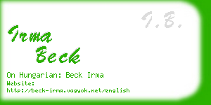 irma beck business card